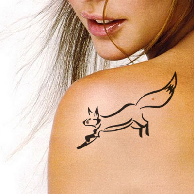 T-2014 Stencil Tattoo Self adhesive Stencils Face Painting Design Decoration Fox