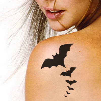 TR-1015 Bat Stencil Tattoo Self adhesive Stencils Face Painting Design Decoration Mermaid