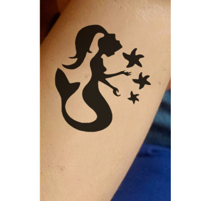 TR-1030 Mermaid star Stencil Tattoo Self adhesive Stencils Face Painting Design Decoration