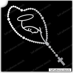 T-17006 Stencil Tattoo Self adhesive Stencils Face Painting Design Decoration Rosary