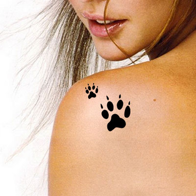 TR-2009 Dog feet Stencil Tattoo Self adhesive Stencils Face Painting Design Decoration