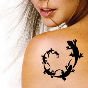 TR-2012 Lizard Family Stencil Tattoo Self adhesive Stencils Face Painting Design Decoration