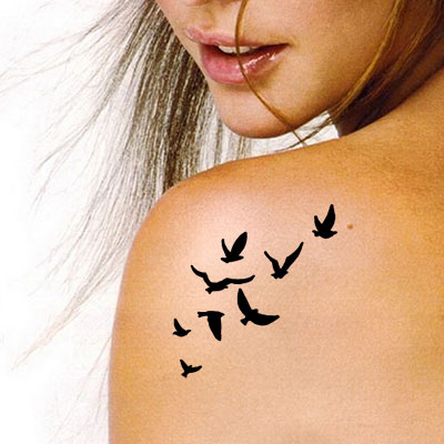 TR-3004 Birds Stencil Tattoo Self adhesive Stencils Face Painting Design Decoration