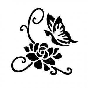TR-4001 Flower Butterfly Stencil Tattoo Self adhesive Stencils Face Painting Design Decoration