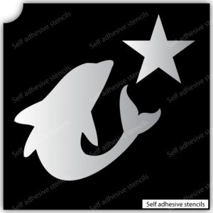TR-6007 Stencil Tattoo Self adhesive Stencils Face Painting Design Decoration Dolphin