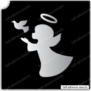 Pochoir Ange Gardien - Fille stencil silhouette tattoo vinyle stickers-Fille