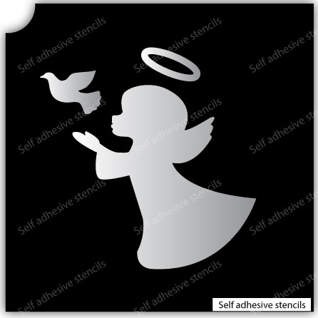 Guardian Angel Stencil silhouette tattoo vinyl stickers Girl