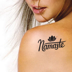 Namaste Fleur Pochoir Tattoo Autocollant silhouette vinyle Yoga